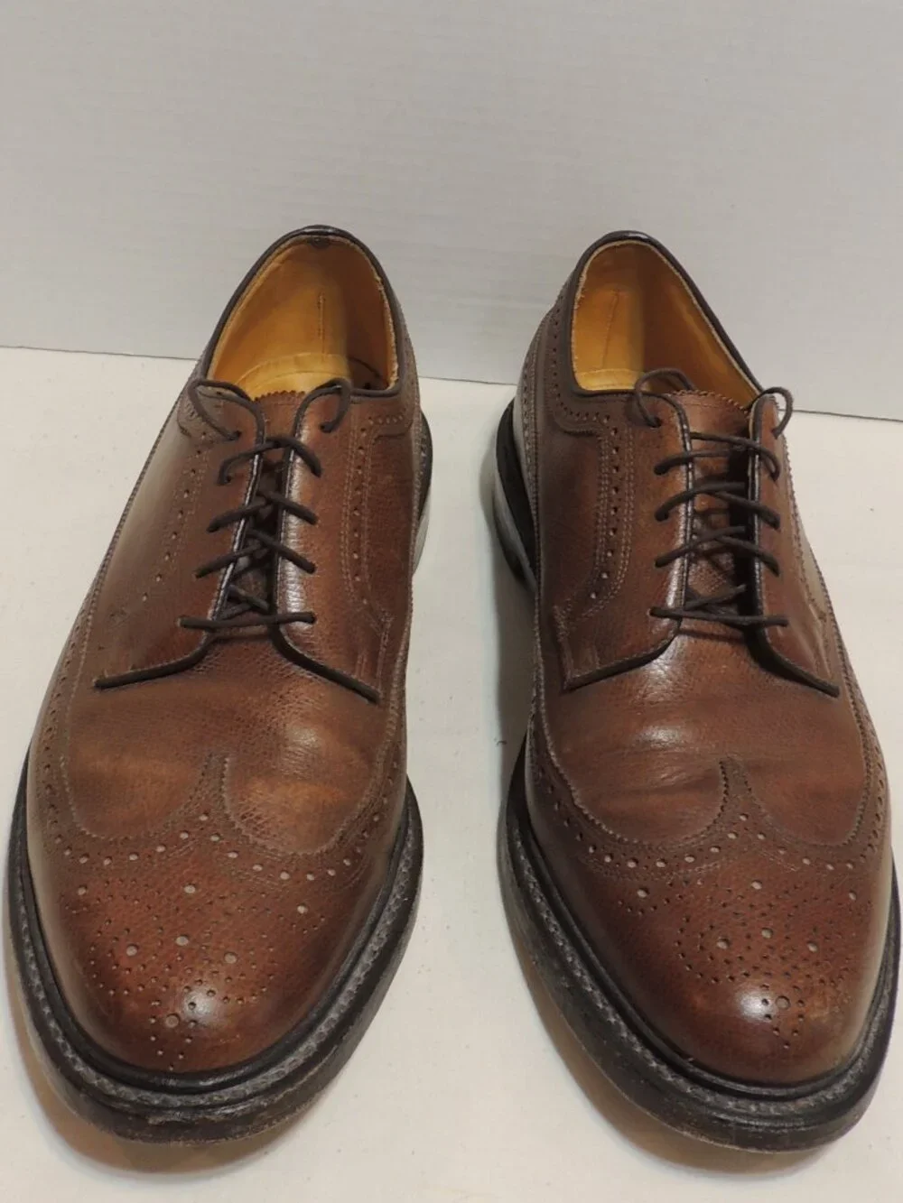 Florshiem Oxford Shoes Men 12 Brown Lace Up Business Wedding Interview Shoes